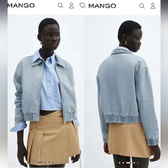 Mango Denim bomber jacket - Picture 3 of 7
